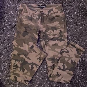 Camo Print Low-Waisted Pants